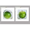 Cuadros Modernos-Dos cuadros manzanas decorativas con marco